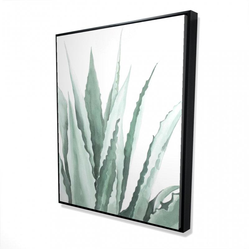 Watercolor Agave Plant - Toile encadrée pour le décor de la chambre à coucher