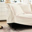 Fauteuil rembourré en chenille - Coussins confortables, housses amovibles, housse luxueuse avec tissu crème pour salon, assise profonde, spacieuse et