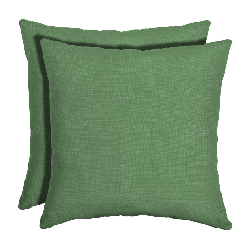 ARDEN Ruby Outdoor Square Pillow Cover & Insert, Green Solid Color