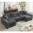 114" Sleeper Sofa,U Shaped Sofa , Pull Out Bed,Convertible Oversize 2 in 1 Sleeper Sofa, Living Room,Upholstery Sofa Bed,Adjustable Sleeper Sofa,Corduroy,y-1623713986