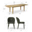 Ensemble de salle à manger extensible 9 pièces en placage de bois véritable avec 8 chaises en chenille-133587385