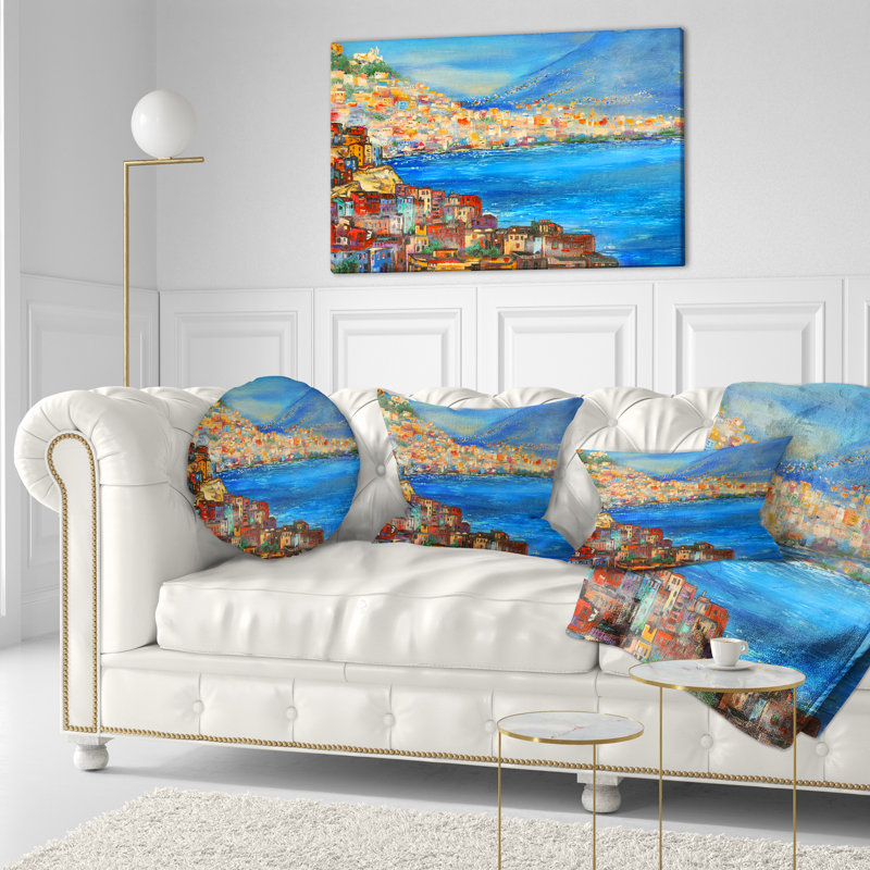 Oreiller Seascape Naples Today, Rectangulaire, 12 po x 20 po