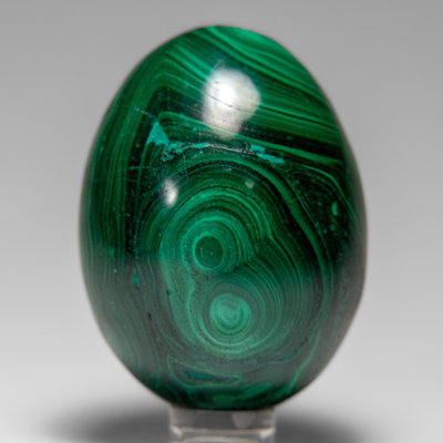 Véritable œuf de malachite poli (235,8 grammes)