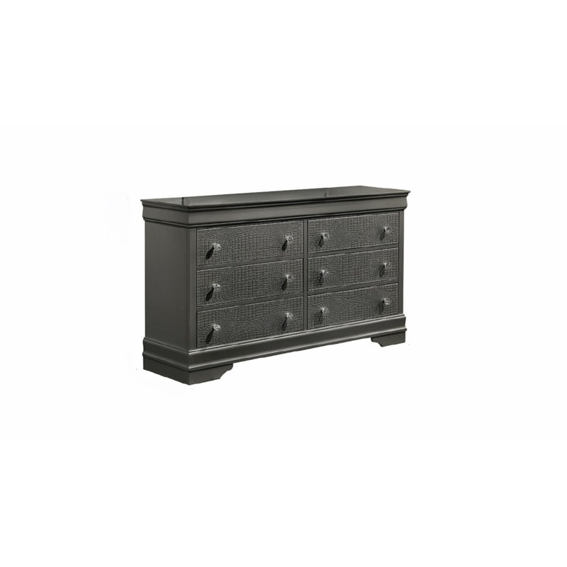 Commode moderne, commode avec tiroirs, Gris métallisé