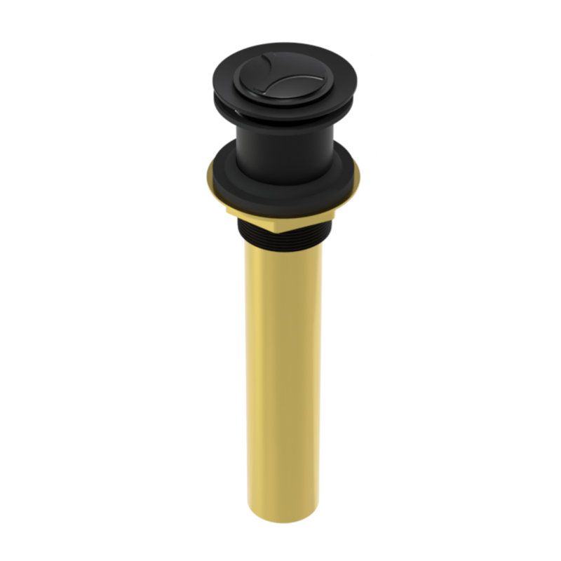 Argonaut Lavatory Push Drain, No, Matte Black