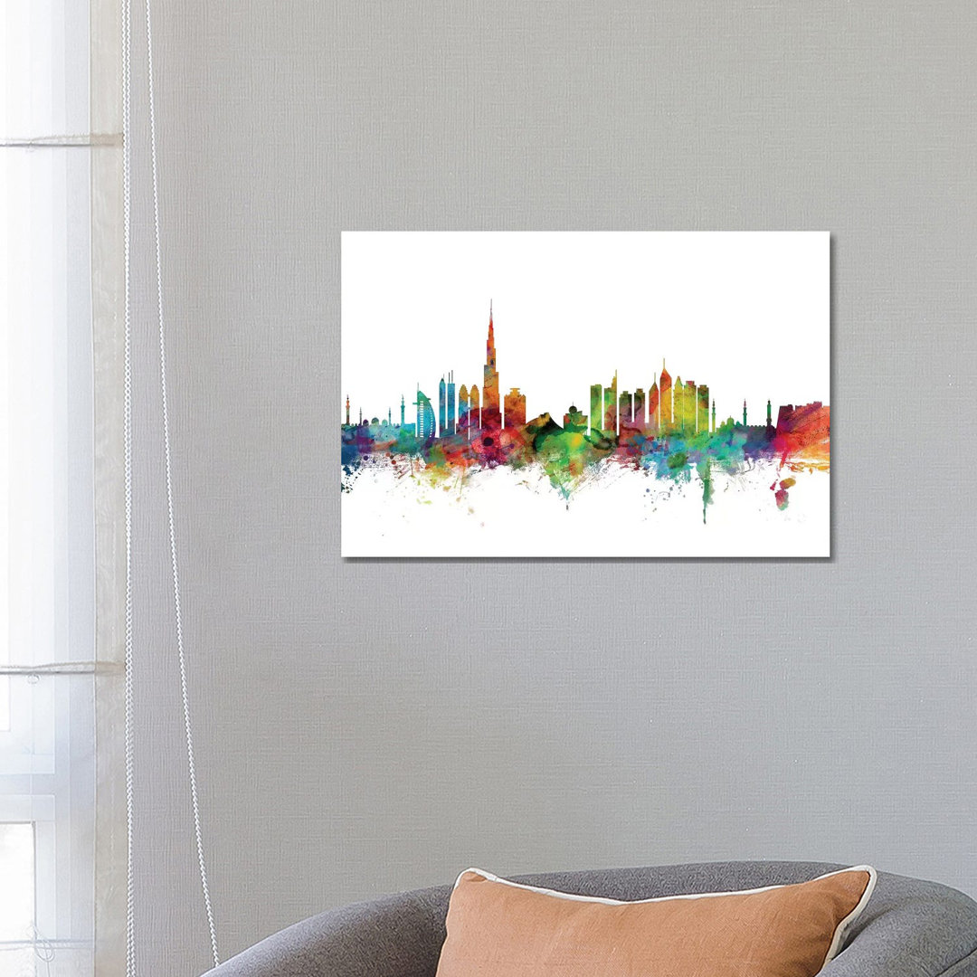 Dubai, UAE Skyline by Michael Tompsett - Wrapped Canvas Gallery-Wrapped Canvas Giclée