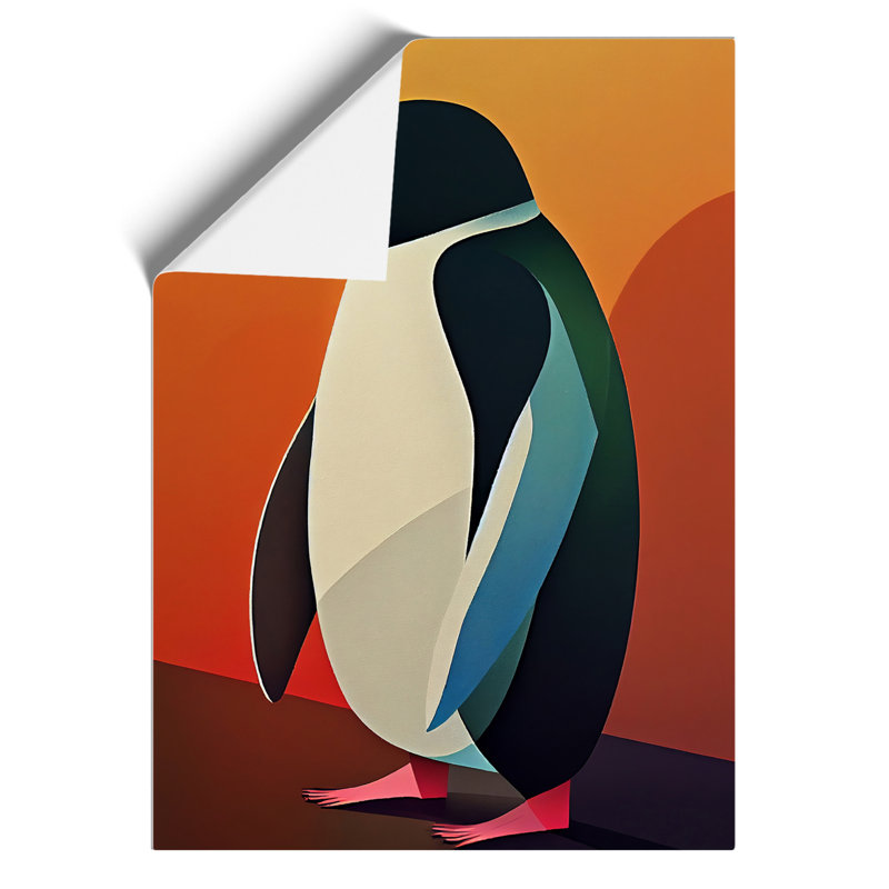 Perfect Penguin Abstract - Wall Art, 42cm H x 29.7cm W, Paper