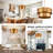  Vintage Metal Drum Pendant Lights, 6-Light Industrial Adjustable Chain Hanging Pendant Light Fixtures-668584323-668584320