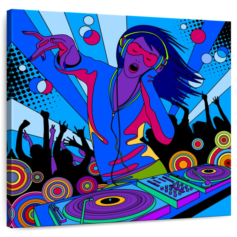 Abarca Funky Female DJ, 30" H x 30" W