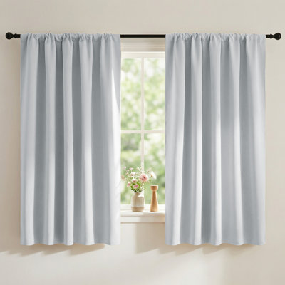 Blackout Curtains for Bedroom, Thermal Insulated Drapes Rod Pocket Privacy Protected Window Panels for Living Room, 2 Panels