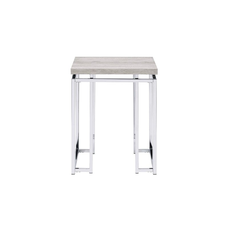 Table de bout en chêne naturel et chrome Chafik
