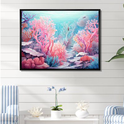 Corail, gorgonacées, monde marin sur toile
