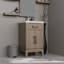 20 po De salle de bain en chêne gris avec plateau en acrylique, robinet, comptoir avec miroir inclus