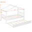 Lit simple en bois avec lit gigogne simple - blanc-539685148