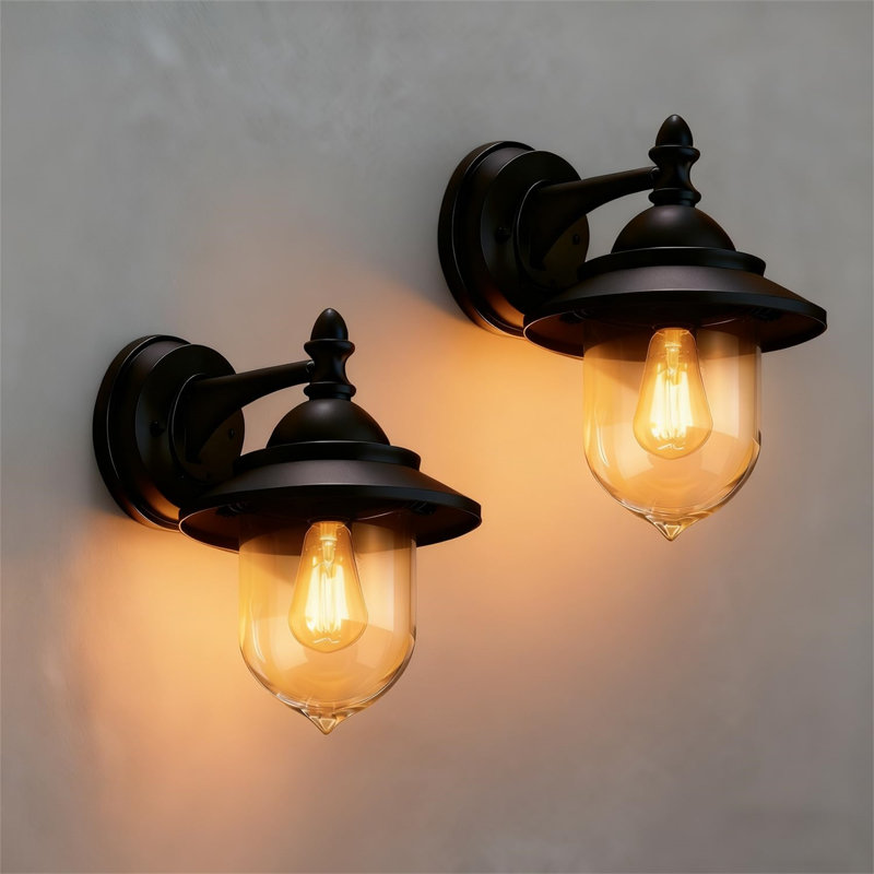 Matte Black 25cm H Outdoor Sconce