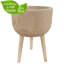 GAIA Tall Indoor Plant Pot Stand for House Plants with Waterproof Liner | Natural Wooden House Planter with Legs -92659219