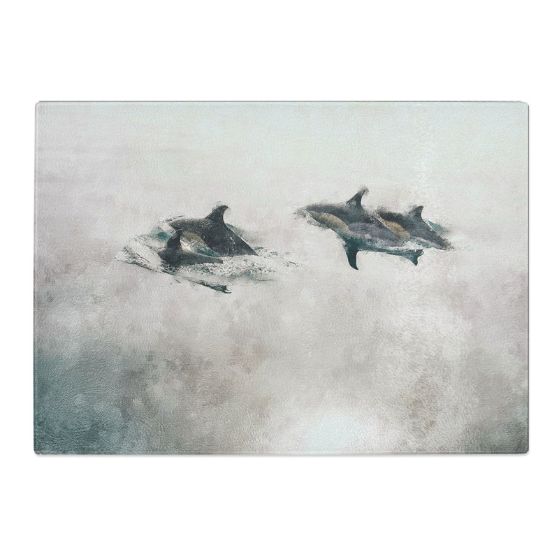 Swimming Dolphins Chopping Board, 20cm W x 28.5cm L