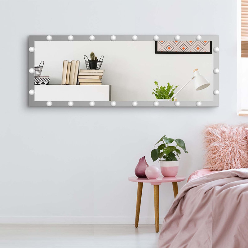 Full Length Mirror with Lights Full Body Vanity Mirror with 3 Color Modes Lighted Standing Floor Mirror for Dressing Room Bedroom Wall Mounted Touch Control