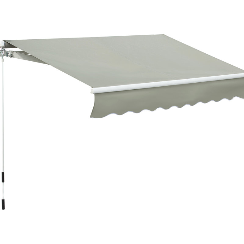 Toile de terrasse 8 po x 7 pi avec auvent rétractable gris pour terrasse