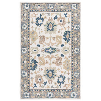 Ebony Hand Tufted Wool;Cotton Oriental Indoor Rug