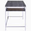 Bureau d'écriture rectangulaire gris et chrome patiné