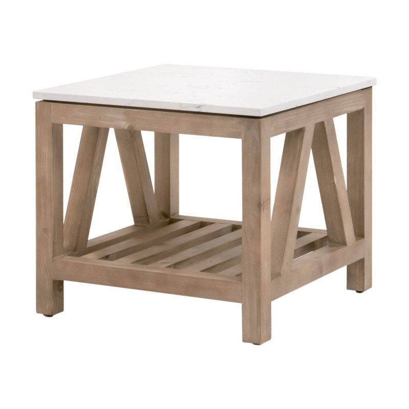 Table de bout avec rangement Neptunia, Bois naturel