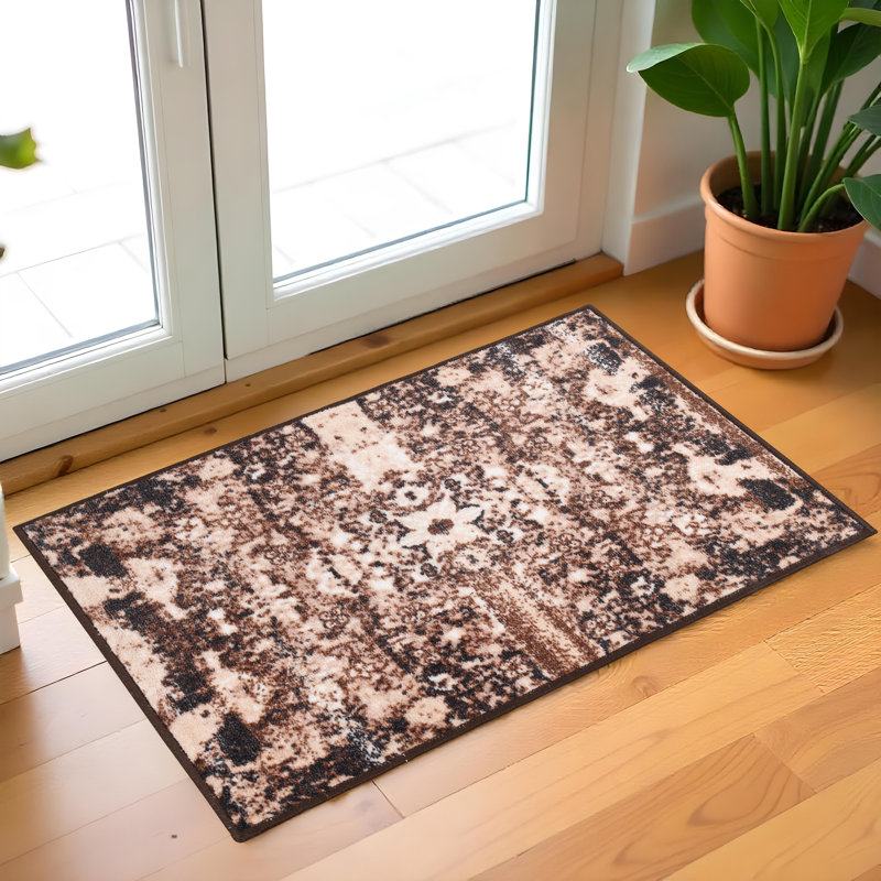 Tapis intérieur rustique 100% nylon Myrick Oswell Medallion, Rectangulaire 2 pi x 3 pi