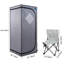 Tente de hammam portative pour tout le corps - Expérience de spa à domicile. Gris. Pot de 2,2 l. Température jusqu'à 65 °C. Télécommande et minuterie. Chaise pliable. Matériau imperméable. Installation et mobilité faciles. Anti-fuite.