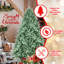 Arbre de Noël 7,5 pi avec teinte bleu-vert et 2908 pointes en PE + PVC - Arbre unique avec branches articulées, assemblage facile, support en métal stable, décoration des Fêtes accrocheuse-1966676689