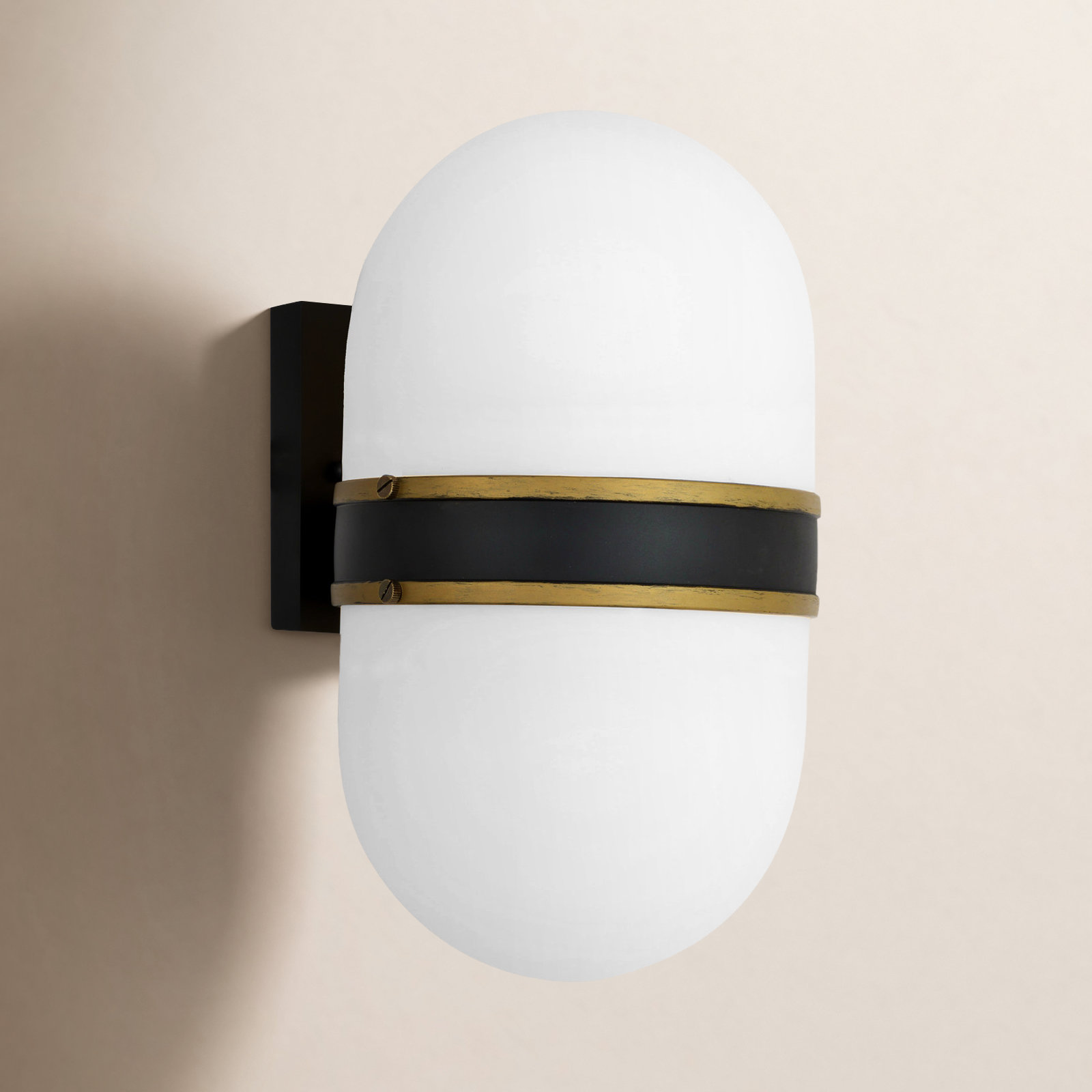 Marie 2-Light Outdoor Bulkhead Light, 13.25" H x 8" W x 9.25" D, Opal