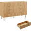 Commode 8 tiroirs pour chambre à coucher, table de chevet moderne cannelée avec tiroirs profonds