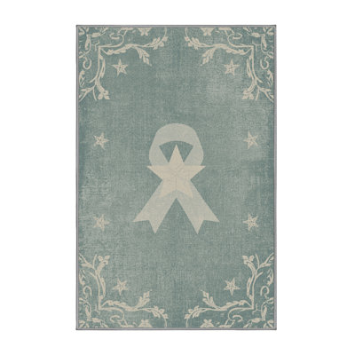 Soft Plush Evenson July 4Th Modern & Contemporary Abstract Area Rug in Green – Gray Binding
