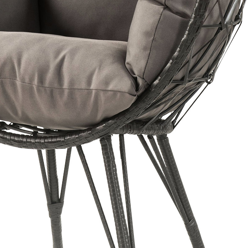 Chaise d'extérieur contemporaine avec dossier relaxant - Coussin moelleux pour le patio