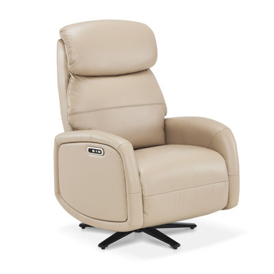 Dual-Motor Power Recliner with Swivel Base, USB & Type-C Charging, Faux Leather