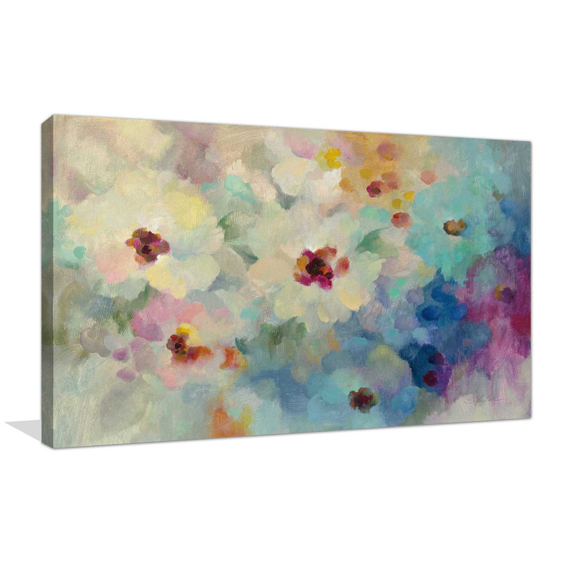 Floral Extravaganza - Peinture, Toile tendue, H 18 po x l 30 po x P 1 po