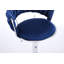 Ensemble de 2 tabourets de bar, avec repose-pieds chromé et base pivotante à hauteur réglable en velours + tabouret de bar simple à pieds chromés - Bleu-118024693