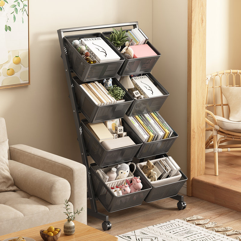 46.8'' H x 22.8'' W Utility Cart with Wheels, Black