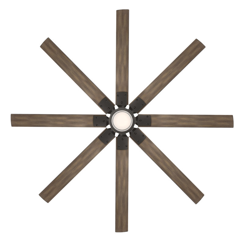 Renegade 8 - Blade Outdoor Integrated LED Smart Standard Ceiling Fan with Remote Control and Light Kit Included, 52", 3000K
