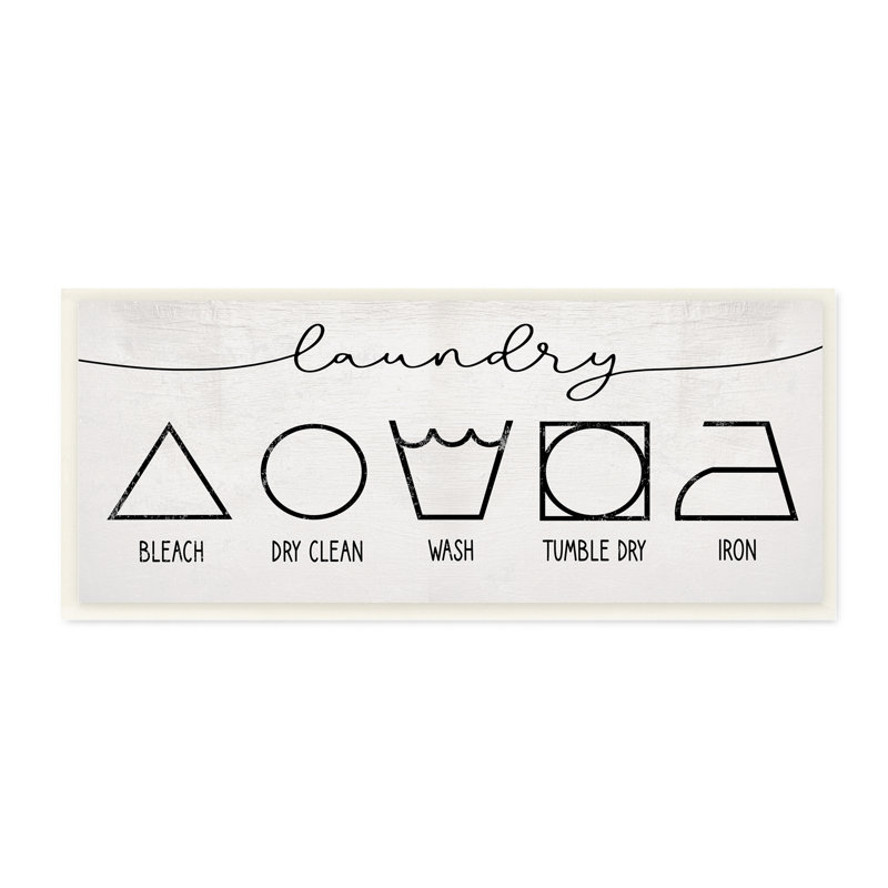 Symbole de lessive simple et rustique, H 7 po x l 17 po, Plaque murale