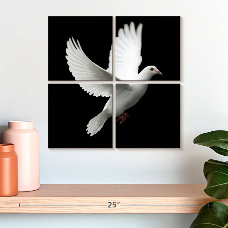 Brampt White Dove, 18" H x 18" W
