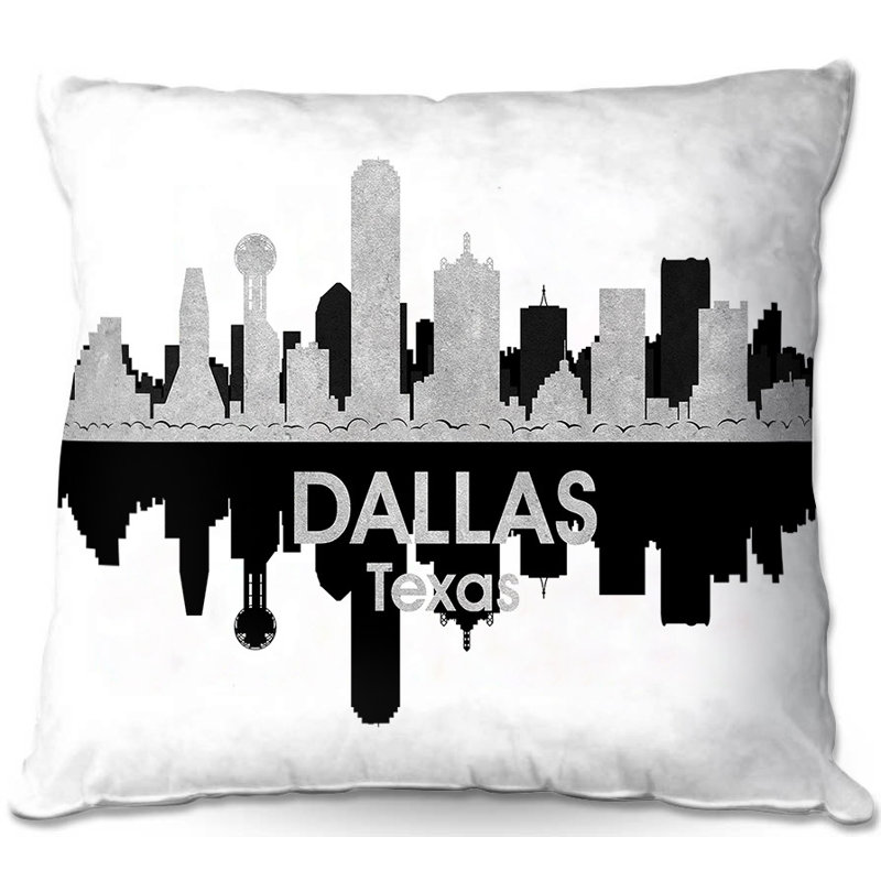 Coussin en jeté dallas texas, H 18 po x l 18 po x P 5 po