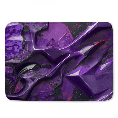 Textured Purple Abstract Bath Mat