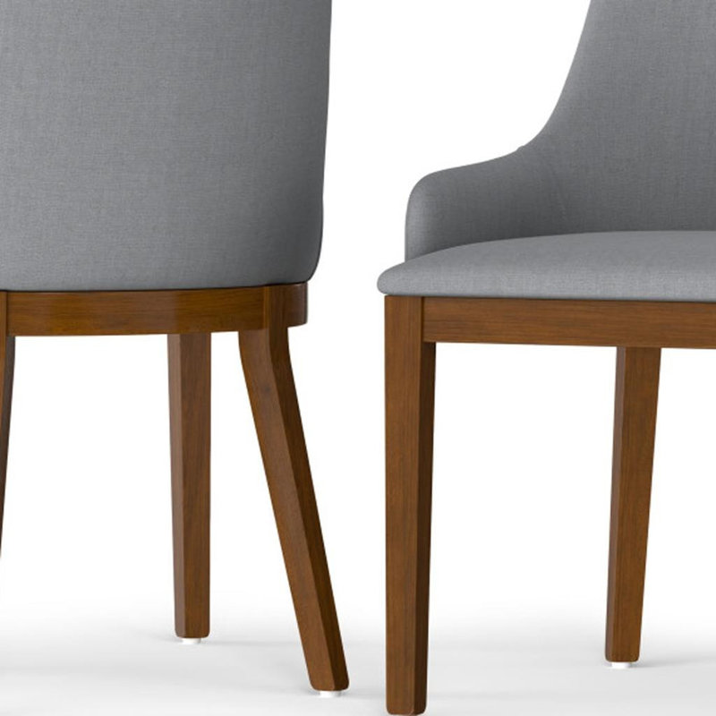 Ensemble de deux chaises Parsons en bois massif gris et noyer, Gris