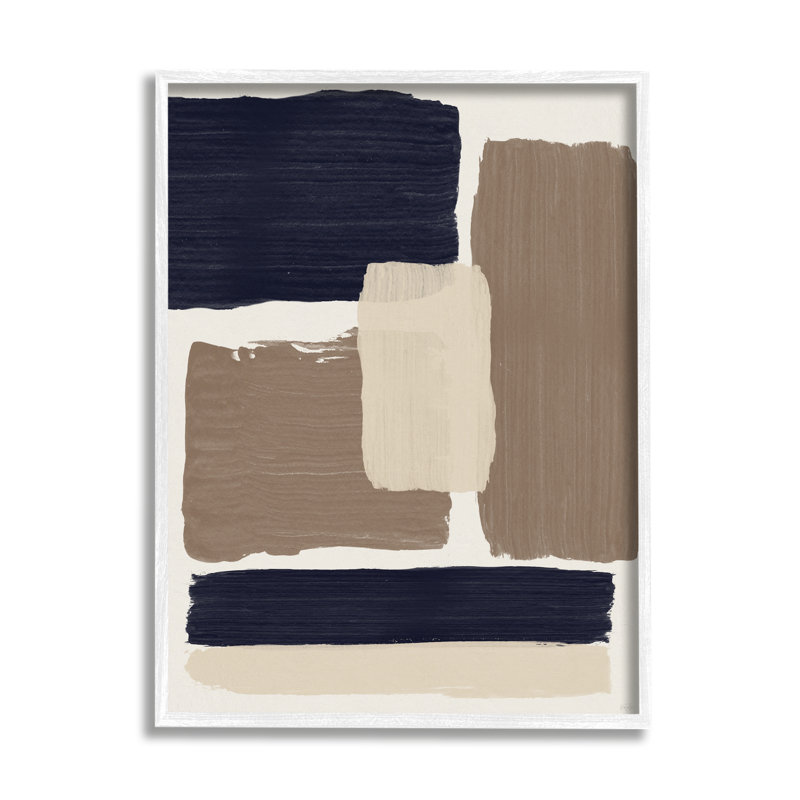 Carrés noirs et bruns, impression sur bois, Estampe numérique encadrée blanc bord de mer, H 20 po x l 16 po x P 1,5 po