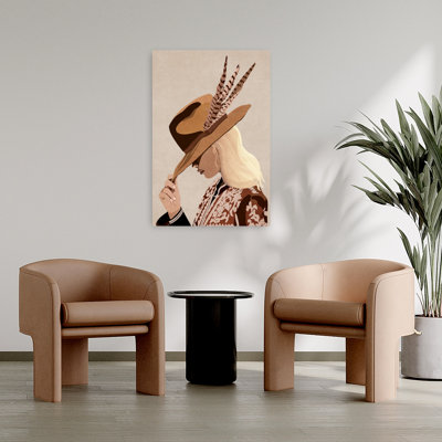 Feathered Elegance Classic Elegant Rustic Portrait Wall Art Print