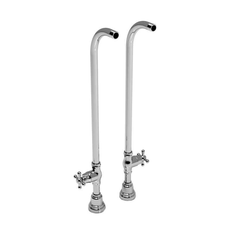 Paire de contremarches à fixation sur le plancher de 30 po avec soupapes de butée, Chrome