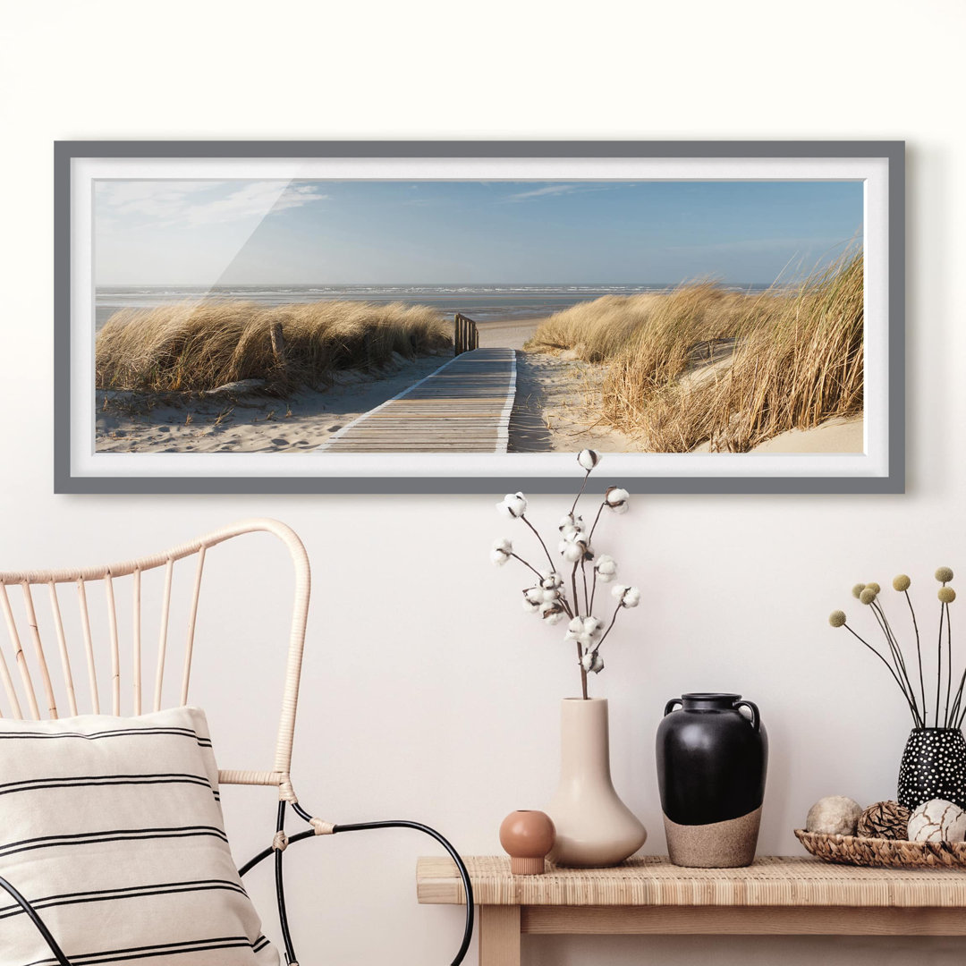 Bild mit Rahmen - Ostseestrand - Panorama-Landschaft - B