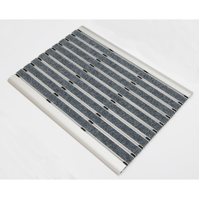 Non-Slip Striped Indoor Doormat, Silver