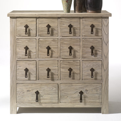 Jixi Solid Wood 90 cm W Chest of 14 Drawers