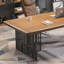 Bureau rectangulaire en bois massif brun + noir-107293671